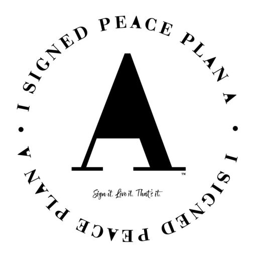 Peace symbol sticker from Peace Plan A.