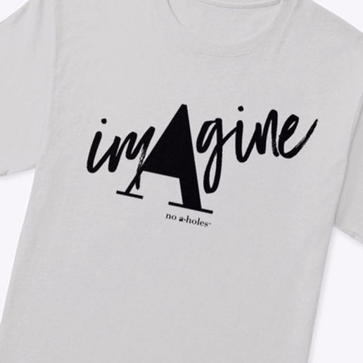 Peace symbol t-shirt, imagine No A-Holes.